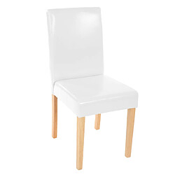 Decoshop26 Lot de 6 chaises de salle à manger cuisine en synthétique blanc pieds en bois clair design moderne 04_0000715