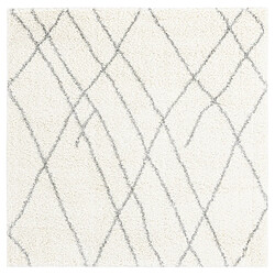 Hadorn Tapis shaggy 185x185 blanc crème Lachen Fence 