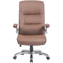 Decoshop26 Fauteuil de bureau sur roulettes confortable hauteur réglable en PVC marron clair et plastique 10_0002406