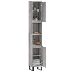 Avis vidaXL Armoire de bain sonoma gris 30x30x190 cm bois d'ingénierie