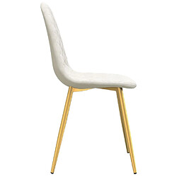 Maison Chic Lot de 2 Chaises à manger | Chaise de salle à manger cuisine crème velours -GKD26071 pas cher