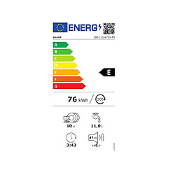 Lave-vaisselle 45cm 10 couverts 47db tout intégrable - qwi1gi47ex - SHARP