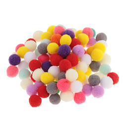 100 pcs assorties coloré pompon pelucheux pompons boule de Noël bricolage décor 15mm