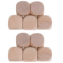 10 Jeu de Dés en Bois Vierge Spot Dice Polyédrique Partie Fournitures pour Role Playing Game Dés 6 faces 10 faces Dés Bois Jeux de Table