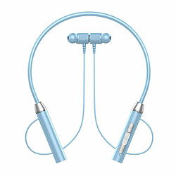 Écouteurs Sans Fil Bluetooth 5.2 Casque De Réduction De Bruit Intra-Auriculaire Casque De Sport Ergonomique Suspendu Au Cou Bleu 