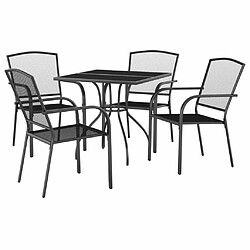 Avis Maison Chic Ensemble de salle à manger de jardin 5 pcs,Table et chaises d'extérieur anthracite acier -GKD824605