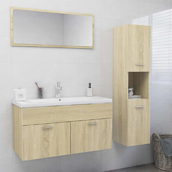 vidaXL Ensemble de meubles de salle de bain Chêne sonoma Aggloméré 