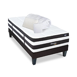 Bellecour Pack Fontainebleau Pack Prêt à dormir FONTAINEBLEAU 90x190 cm | Matelas Ressorts ensachés + Sommier + Accessoires