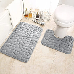 LUUCOZK Tapis de bain antidérapants, absorbants, à séchage rapide, décoration de salle de bain, gris clair-50x80cm 