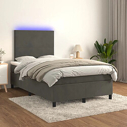 Sommier à lattes LED,Cadre à lattes de lit avec matelas pour Adulte Gris foncé 120x200 cm -MN48568