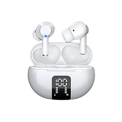 General Écouteurs sans fil, Enc Active Noise Cancellation, Charge rapide, Ipx Étanche Premium Sound Deep Bass Ear Buds Écouteurs résistants à la sueur pour le travail sportif(Blanc) 