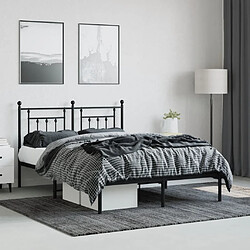 Avis Maison Chic Lit adulte - Cadre de lit métal avec tête de lit,Structure du lit Contemporain pour chambre noir 140x200 cm -MN26813