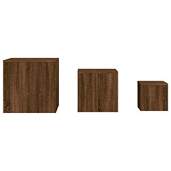 Avis vidaXL Tables d'appoint 3 pcs Chêne marron Bois d'ingénierie