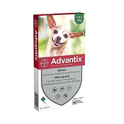 ADVANTIX 6 pipettes antiparasitaires - Pour tres petit chien de 1,5 a 4kg