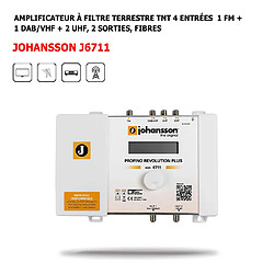 Amplificateur TNT à filtre terrestre 4 entrées 1 FM + 1 DAB/VHF + 2 UHF, 2 Sorties, Fibres, Centrale Processeur Profino