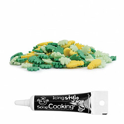 Scrapcooking Décors sucrés en pot Tropical 55 g + Stylo de glaçage noir