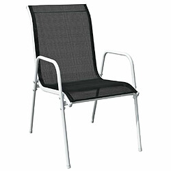 Avis Maison Chic Lot de 2 Chaises empilables de jardin - Fauteuil d'extérieur Acier et textilène Noir -MN36765