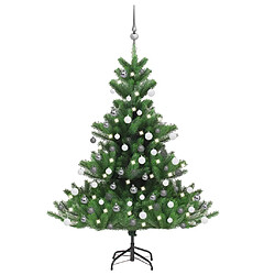 vidaXL Sapin de Noël artificiel Nordmann avec LED et boules Vert 120cm 