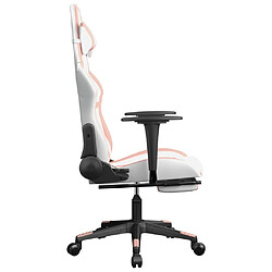 Acheter Maison Chic Chaise de jeu, Chaise gaming avec repose-pied, Fauteuil gamer,Chaise de Bureau Blanc et rose Similicuir -GKD27358