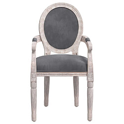 Avis Maison Chic Chaises à manger,Chaise pour cuisine gris foncé 54x56x96,5 cm velours -MN11734