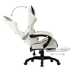 Acheter Maison Chic Chaise de jeu vidéo avec repose-pied, Chaise gaming, Fauteuil gamer d'ordinateur,Chaise de Bureau Noir et blanc Similicuir -GKD85610