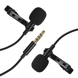 Avis Wewoo Microphone omnidirectionnel d'enregistrement double lavalier MC-LM300longueur 4 m