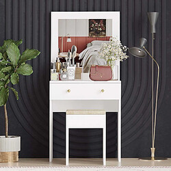 Hanah Home Coiffeuse avec miroir et tabouret Azura.