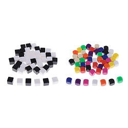 Jeu de société Dice D6 Dés Vierges 16 mm Lot de 100 Blocs de Construction Cube Coloré Bloc de Alphabet Numéro DIY Jouet éducatif Préscolaire