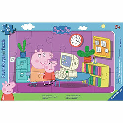 Ludendo Puzzle cadre 15 pièces - Devant l'ordinateur - Peppa Pig