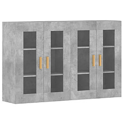 Maison Chic Lot de 2 Armoires murales,Meuble de Rangement,Armoire Suspendue gris béton bois d'ingénierie -MN63547