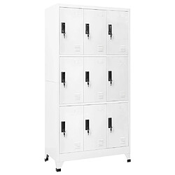 vidaXL Armoire à casiers Blanc 90x45x180 cm Acier