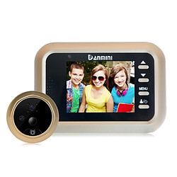 Wewoo Interphone vidéo Visiophone or 2.4 pouces couleur écran 1.0MP caméra de sécurité sans dérangement visionneuse de judas, carte TF de soutien 32 Go Max / Vision nocturne / détection de mouvement PIR 