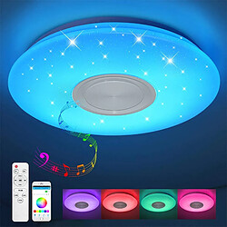 Plafonnier musical à LED RVB 62W à gradation Bluetooth pour smartphone APP Télécommande IR 230V