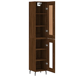 Avis vidaXL Buffet haut Chêne marron 34,5x34x180 cm Bois d'ingénierie