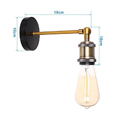 Acheter Stoex Applique murale douille de lampe E27 luminaire vintage design rétro support de lampe plafonnier Antique Edison - Noir