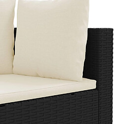 Acheter vidaXL Salon de jardin 3 pcs avec coussins noir résine tressée