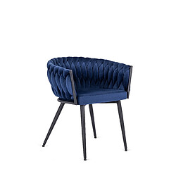 Vivaldi Chaise EMPOLI Bleu Marine Velours 