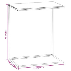 vidaXL Table d'appoint Blanc 55x35x66 cm Bois d'ingénierie pas cher