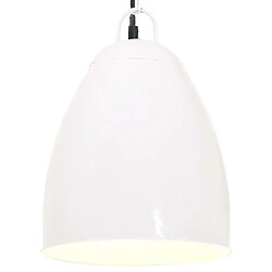 vidaXL Lampe suspendue industrielle 25 W Blanc Rond 32 cm E27