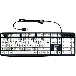 Geemarc Clavier Confort Visuel Blanc Lettre Noire 