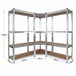 Avis Helloshop26 Rayonnage d‘atelier lourd étagères enfichables 160 cm armoire de coin kit cave stockage 16_0002707