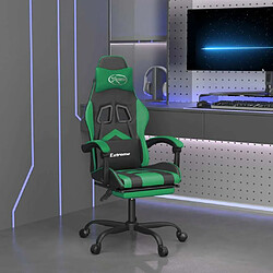 Maison Chic Chaise de jeu, Chaise gaming avec repose-pied, Fauteuil gamer,Chaise de Bureau Noir et vert Similicuir -GKD86332