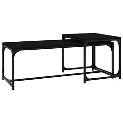 vidaXL Tables basses 2 pcs Noir Bois d'ingénierie