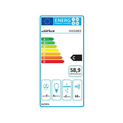 Hotte visière 60cm 344m3/h inox - ahc640ix - AIRLUX