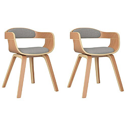 Maison Chic Lot de 2 Chaises à manger,Chaise pour cuisine,Solide Structure taupe bois courbé et tissu -MN38922