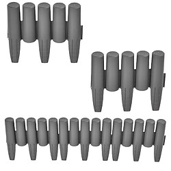 Kit de 40 Palissades Espot gris foncé 1080 cm [casa.pro]