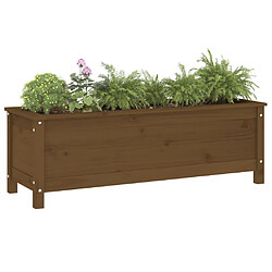 Avis Maison Chic Jardinière,Lit surélevé de jardin - Bac à fleurs - pot de fleur brun miel 119,5x40x39 cm bois pin massif -GKD80469