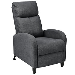 Fauteuil Relaxant Bregenz Inclinable et Repose-Pieds Textile Gris foncé [en.casa]