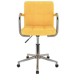 Avis vidaXL Chaise pivotante de salle à manger Jaune moutarde Tissu