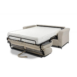 Inside 75 Canapé convertible EXPRESS DRAGIGNAN sommier lattes 120 cm matelas 20 cm tissu anthology crème